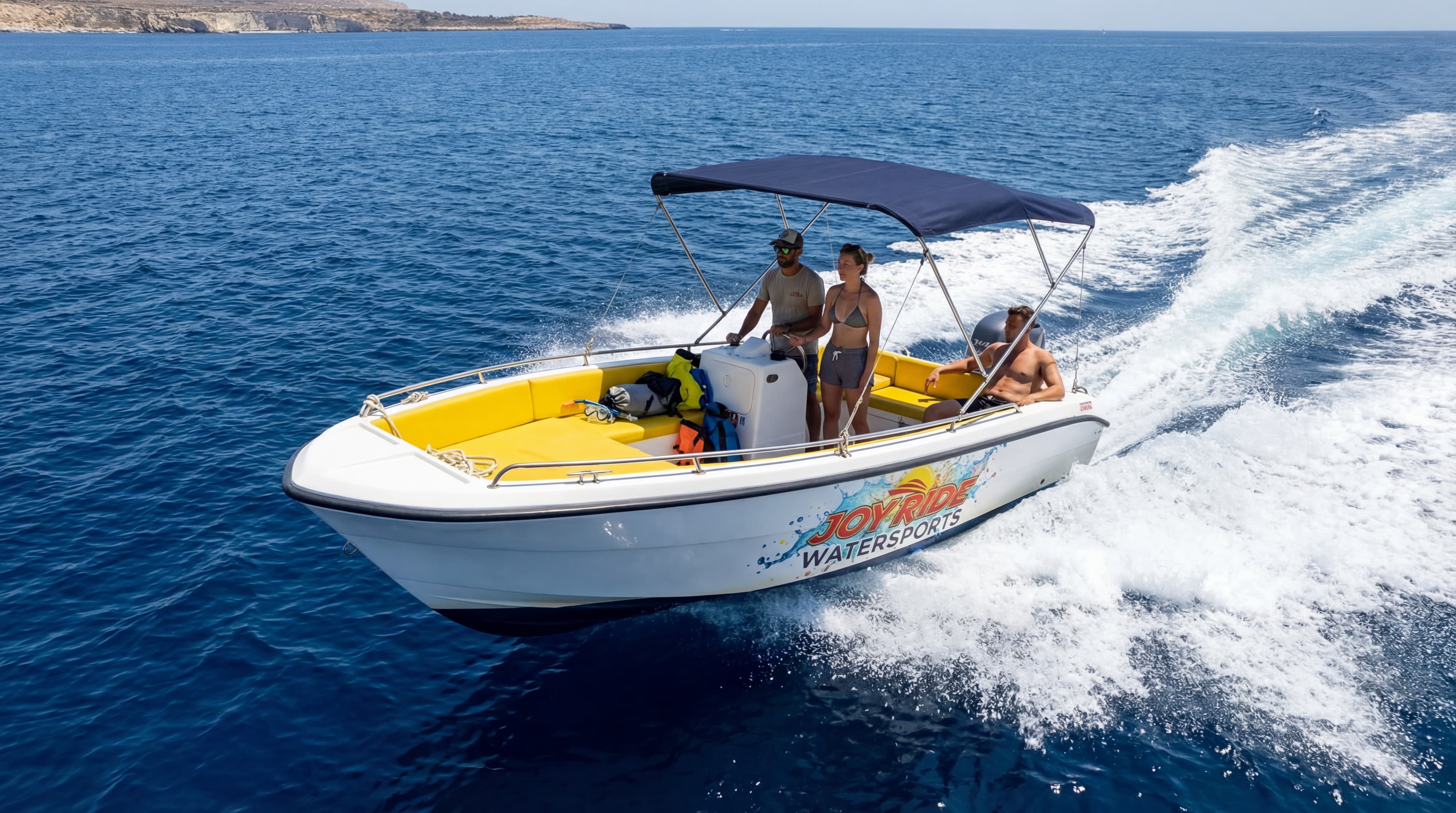115hp 17ft self-drive boat at the dock